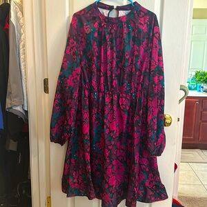 SHEIN curve purple with flowers dress